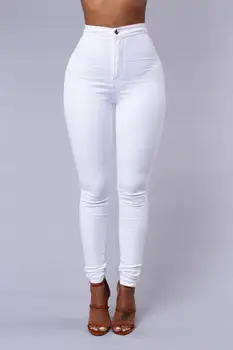 Women Vintage High Waist Jeans Pencil Stretch Denim Pants Female Slim Skinny Trousers Plus Size Calca Jeans