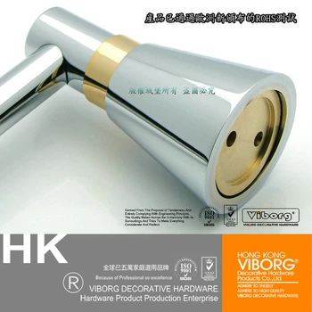 VIBORG Luxury Brass Bathroom Towel Bar, Single Towel Bar, chrome+24k gold, BA-NN11