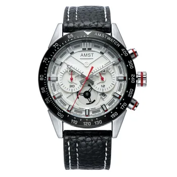 AMST Men Watch Fashion Leather band Sport Military Wristwatches Waterproof Quartz watch Clock Relogio Masculino Montre Homme