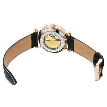 OUYAWEI Diamond Design Black Gold Watch Mens Watches Top Brand Luxury Relogio Male Clocks Skeleton Mechanical Watch Montre Homme