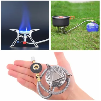 HWUltralight Dpower Aluminum Alloy Stainless Steel Outdoor Burn Camping Gas Stove Gas-powered Stove with Piezo Ignition Hiking