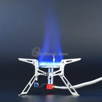 HWUltralight Dpower Aluminum Alloy Stainless Steel Outdoor Burn Camping Gas Stove Gas-powered Stove with Piezo Ignition Hiking