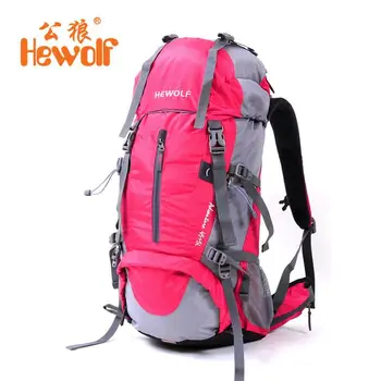 Hewolf 50L adjustable waterproof Mountaineering rucksack Sports Travel Bags Outdoor Camping Hiking fishing Climbing backpack