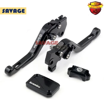 For YAMAHA YZF R125 YZF-R125 2012-2013 Motorcycle Short Brake Clutch Levers with Brake Reservoir Cover Bar Clamp Black