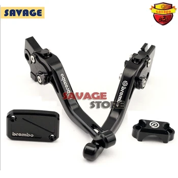 For YAMAHA YZF R125 YZF-R125 2012-2013 Motorcycle Short Brake Clutch Levers with Brake Reservoir Cover Bar Clamp Black