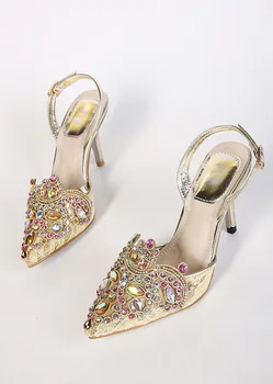 2017 Ladies Single Shoes Spring Women's Shoes New Diamond Tip Baotou Burst Fine With Thin Shoes