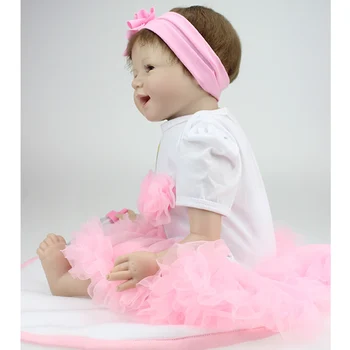22 Inch 55cm Silicone Soft Reborn Baby Doll Handmade Baby Newborn Lovely Babies Girl Kids Birthday Xmas Gift