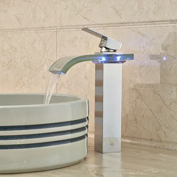 Wholesale And Retail LED Bathroom Sink Faucet Chrome Finish Basin Faucet Tap