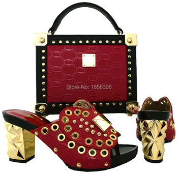 DMF7213-4, women shoes high heel Italian Shoes with matching Bags pumps shoes African shoes and bag to match peep toe