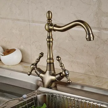 Ceramic Handle Kitchen Faucet Swivel Spout Vessel Sink Mixer Tap Deck Mounted