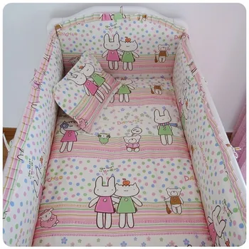 Promotion! 6/7PCS baby bedding set Cot bumper set.Baby boy quilt cover cotton Hot Selling Cot ,120*60/120*70cm