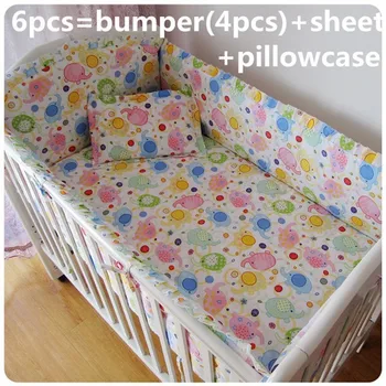 Promotion! 6PCS Baby Crib Bedding set for boys cot set bed kit (bumper+sheet+pillow cover)