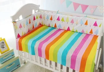 Promotion! 6PCS Wholesale and Retail Children Cot Sets,Baby Bed Accessories for Bed (bumpers+sheet+pillow cover)