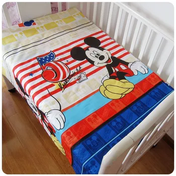 Promotion! 6pcs Mickey Mouse cot bedding set cotton curtain Bed Linen baby cot sets ,include (bumpers+sheet+pillow cover)