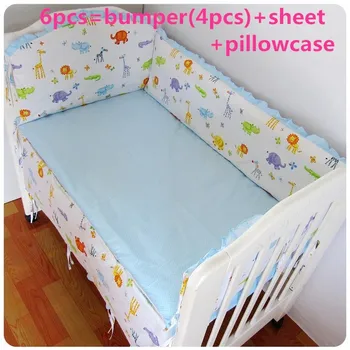 Promotion! 6/7PCS baby crib bed linen cotton baby bedding set baby cot jogo de cama ,120*60/120*70cm
