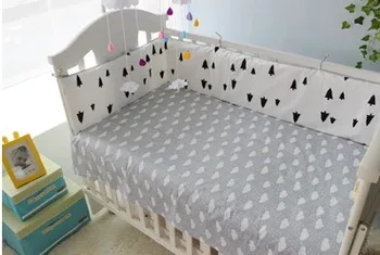 Promotion! 6PCS crib bedding set curtain berco cot bumpers baby bedding crib sets (bumper+sheet+pillow cover)