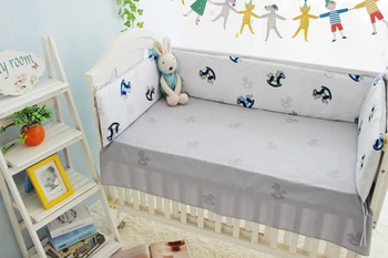 Promotion! 6PCS Baby bedding set Baby Newborn Bedding Set Cotton Unisex Baby Cot Bedding (bumper+sheet+pillow cover)