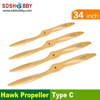 2 Blades Hawk Wooden Propeller 34*10 Type C (Knife Shaped Head)