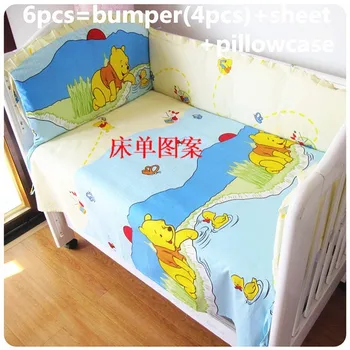 Promotion! 6/7PCS Cotton Baby Cot Set Cot Bedding Soft Comfortable Newborn Crib Bedding ,120*60/120*70cm