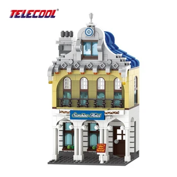 TELECOOL 628 PCS High Building Sunshine Hotel Children's Toys Building Blocks Brick Kid Toys Gift For Kids Compatible with lepin