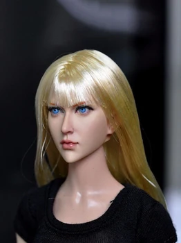 1/6 Blond Hair Female Head Sculpts Model Toys Popular Girl Head Carving 13-90 For 12