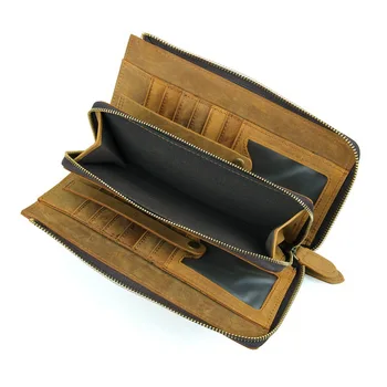 2016 Luxury Male Leather Purse Men's Clutch Wallets Handy Bags Business Wallets Men Brown Long wallet carteira masculina