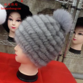 Linhaoshengyue The fox mink skin woven straw hat