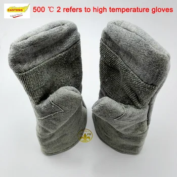 CASTONG new fireproof glovesABG-2T 500 degrees high temperature resistant gloves wear resistant guantes Corte