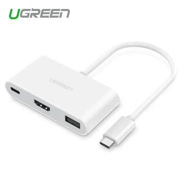 Ugreen Type C USB 3.1 to USB 3.0 / HDMI Female Charger Adapter Support 4K for Apple Macbook 12inch and Google Chromebook Pixel