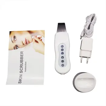 Ultrasonic Skin Scrubber - Rechargeable Microdermabrasion Deep Cleaning High Frequency Vibration Face Peeling Massager