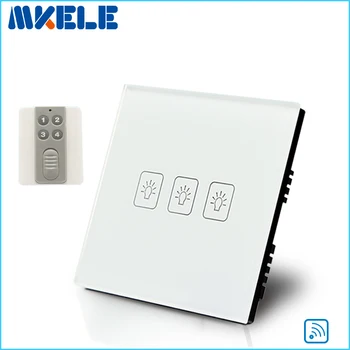 Touch Wall Switch UK Standard 3 Gang1 Way Light Switches With Wireless Remote Control