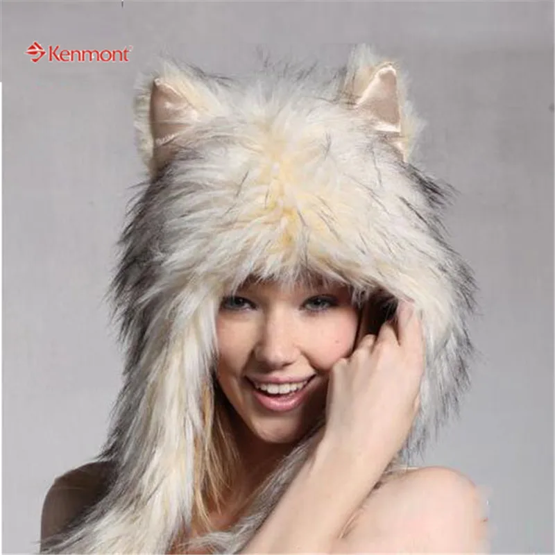 Kenmont Cosplay Magicorn Hood Novelty Winter Hat, Funky Animal-like Hat With Package 4811-36 Beige
