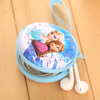 DUDINI Cartoon Coin Purse Elsa Anna Princess Girls Key Case Wallet Children Snow Queen Headset Bag Coin Packet