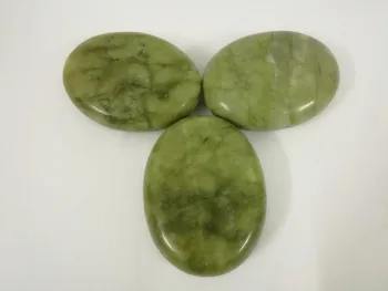 4 pcs 6cm*8cm natrual hot spa Green stone essential oil massage rocks energy stone for body massage