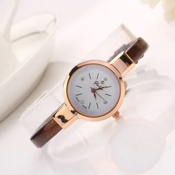 Feitong Quality relogio feminino Women Small Dial PU Leather Analog Quartz Bracelet Wristwatch Ladies Simple Dress Watches