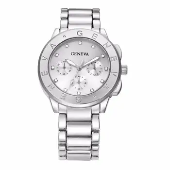 Luxury Stainless Steel Watches Women Fashion Geneva Diamond Quartz Watch Women's Dress Clock Lady Wrist Watch Unisex Relogio #Ni