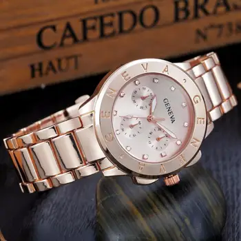 Luxury Stainless Steel Watches Women Fashion Geneva Diamond Quartz Watch Women's Dress Clock Lady Wrist Watch Unisex Relogio #Ni