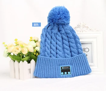 New Bluetooth Beanie Knitted Winter Hat headset Hands-free Music Mp3 Speaker Mic Cap Magic Sport Hats for Women & Girl LR3340
