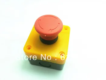 Red Sign Emergency Stop Mushroom Push Button Switch NO+NC AC660V/10A