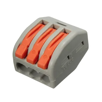 5pcs Reusable Spring Lever Terminal Block Electric Cable Connector Wire 3 Way HD0122 Low Price