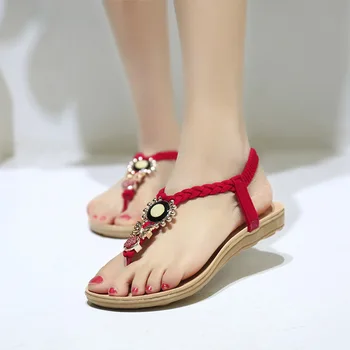 2016 New Fashion Hot Summer 2016 Bohemian Shoes Women Sandals zapatos mujer Black Red