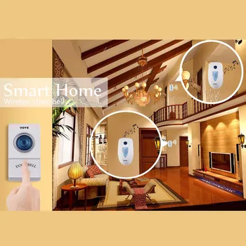 38 Songs Wireless Door Bell 1 Remote Control 2 Receivers Wireless Digital Doorbell Home Entry Security Door Ring FEN#