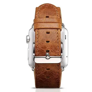 Genuine leather watchband strap For Apple Watch band 38mm 42mm & Brown Crazy horse leather strap apple smart watch band 20/22mm