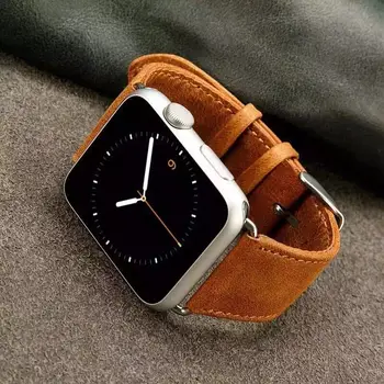 Genuine leather watchband strap For Apple Watch band 38mm 42mm & Brown Crazy horse leather strap apple smart watch band 20/22mm