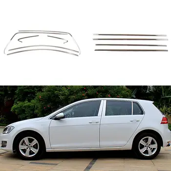 Full Window Trim Decoration Strips Accessories For Volkswagen Golf 7 2013 Stainless Steel Car Styling OEM-10-20