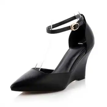 Summer Pointed Toe Wedges High Shoes for Women Pumps Wedding Shoes Size 34-42 Black White Red Gold Silver Women Pumps S4243