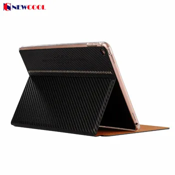 For iPad 2 3 4 9.7 2017 Leather Carbon cellulosic Grain Smart Flip Cover For iPad Pro 9.7