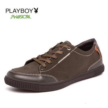 Playboy men's shoes Spring and autumn shoes new shoes casual shoes casual shoes men lace up flat whth genuine leather shoes