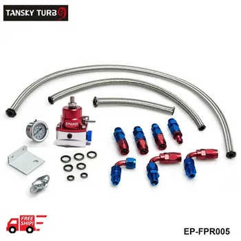 TANSKY - Universal Adjustable Fuel Pressure Regulator Kit Oil 0-160psi Gauge Universal -6AN EP-FPR005-FS
