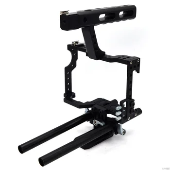 Lightdow VD-07 15mm Rod Rig DSLR Camera Cage Kit Stabilizer+Top Handle Grip for Sony A7 II A7r A7s A6300 A6000 Panasonic GH4 GH3
